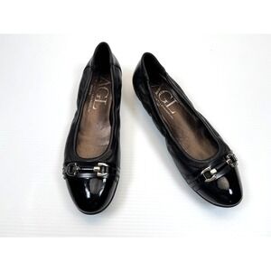 AGL Monika Ballet Flats Women 38 US 8 EUC Leather Cap Toe Comfort Slip on Black